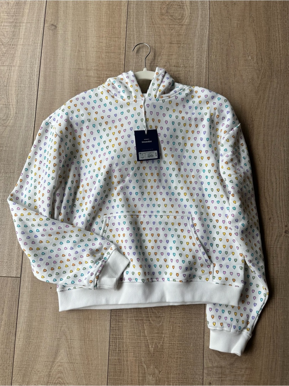 Roller Rabbit x Target White Hoodie with Multicolor Heart Print NWT Size medium - Picture 2 of 5
